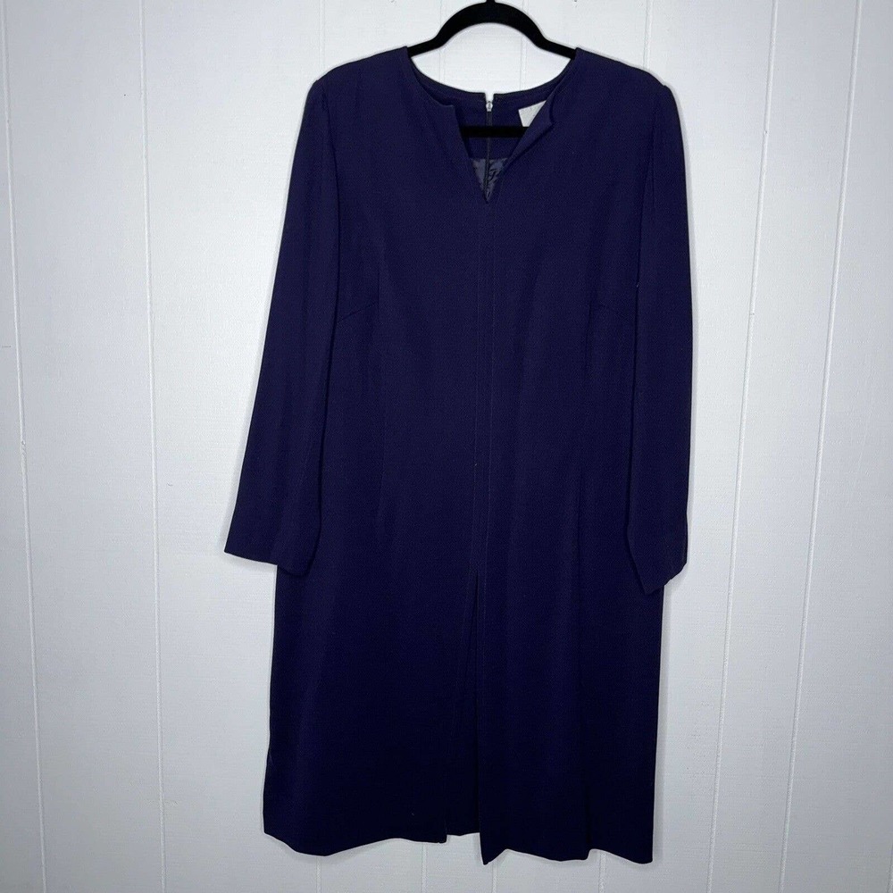 Akris Navy Long Sleeve Shift Dress
